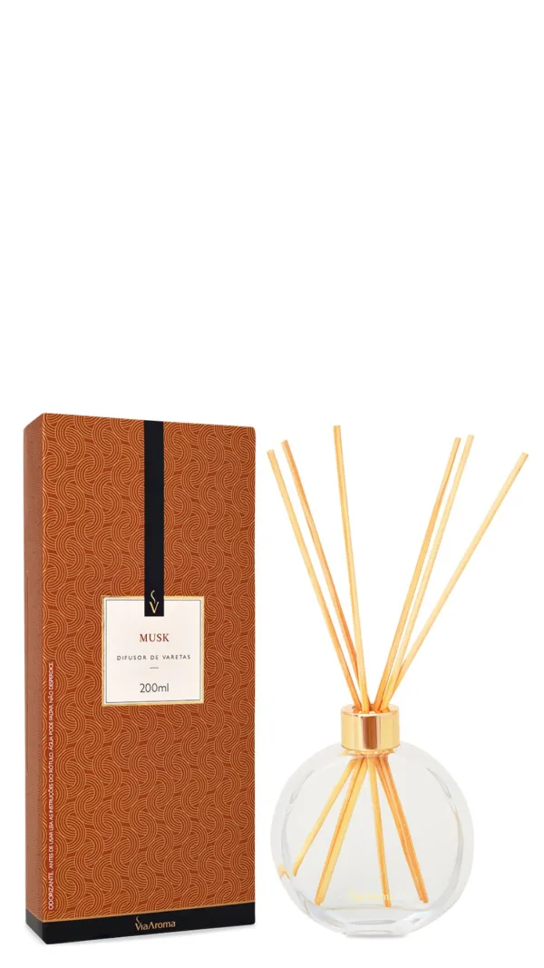 Difusor de Varetas Musk 200ml Via Aroma