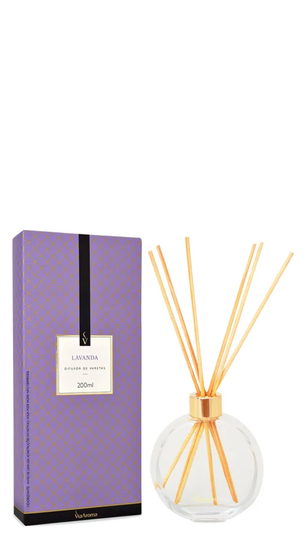 Difusor de Varetas Lavanda 200ml Via Aroma