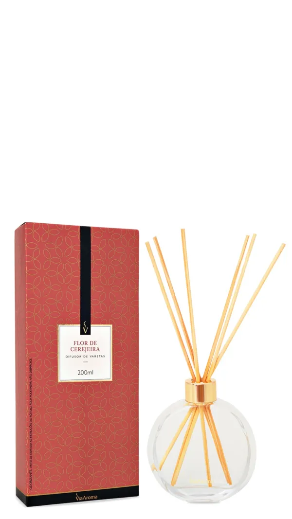 Difusor de Varetas Flor de Cerejeira 200ml Via Aro