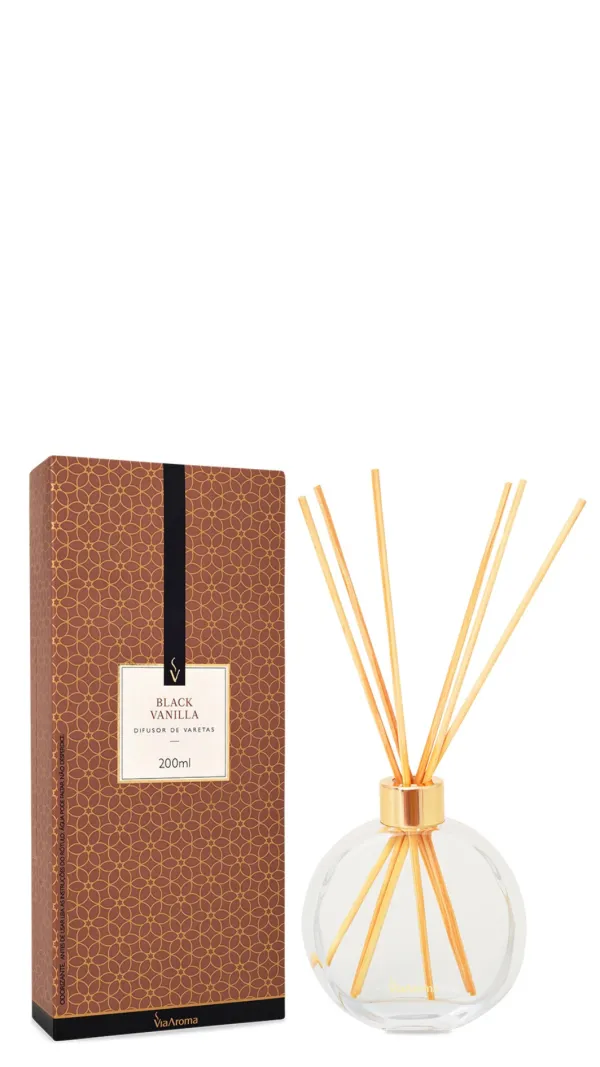 Difusor de Varetas Black Vanilla 200ml Via Aroma