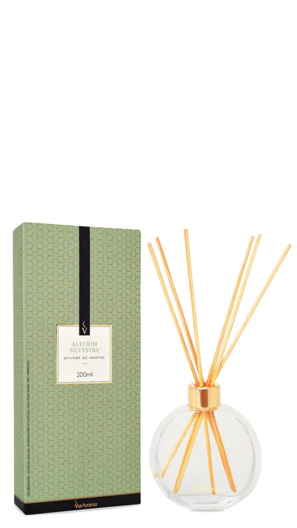 Difusor de Varetas Alecrim Silvestre 200ml Via Aro