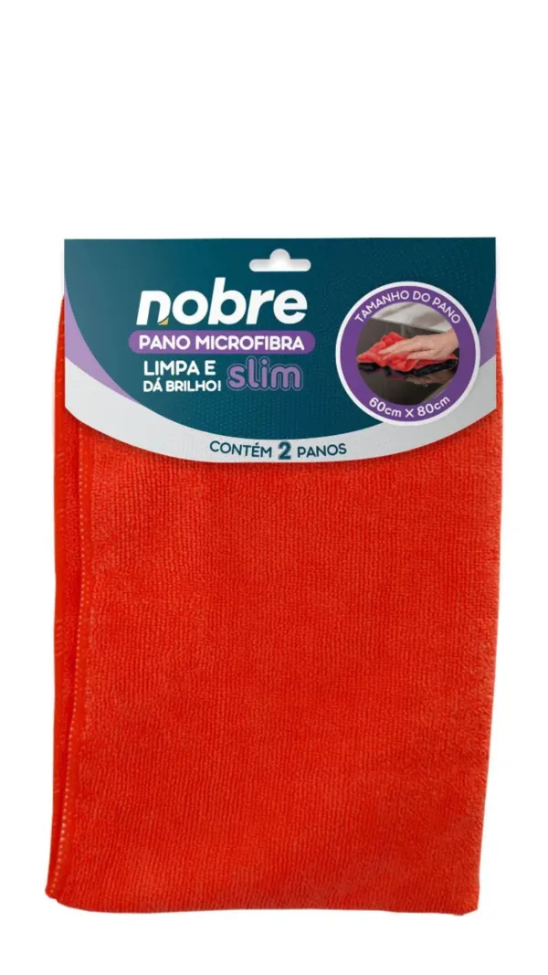 Pano Microfibra Slim 60 x 80 c/02 Vermelho