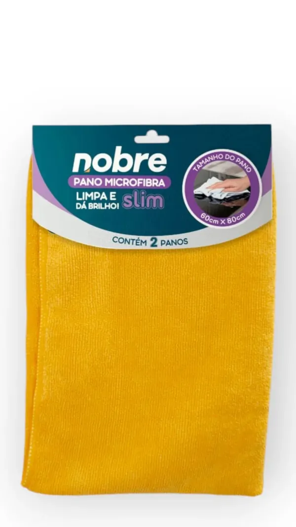 Pano Microfibra Slim 60 x 80 c/02 Amarelo