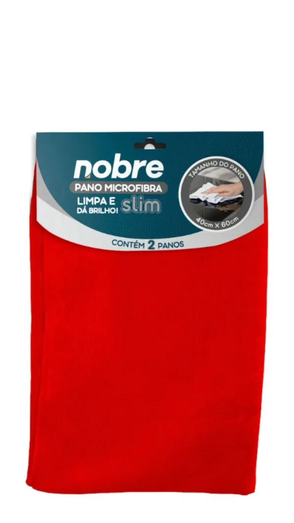 Pano Microfibra Slim 40 x 60 c/02 Vermelho