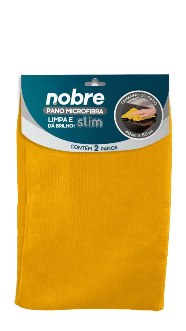Pano Microfibra Slim 40 x 60 c/02 Amarelo