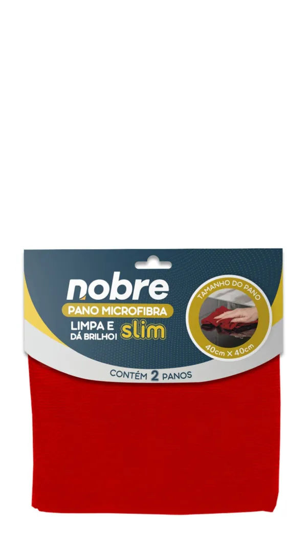 Pano Microfibra Slim 40 x 40 c/02 Vermelho