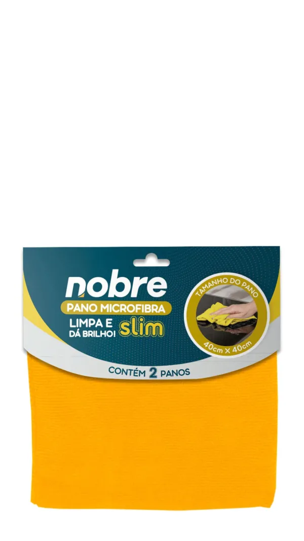 Pano Microfibra Slim 40 x 40 c/02 Amarelo