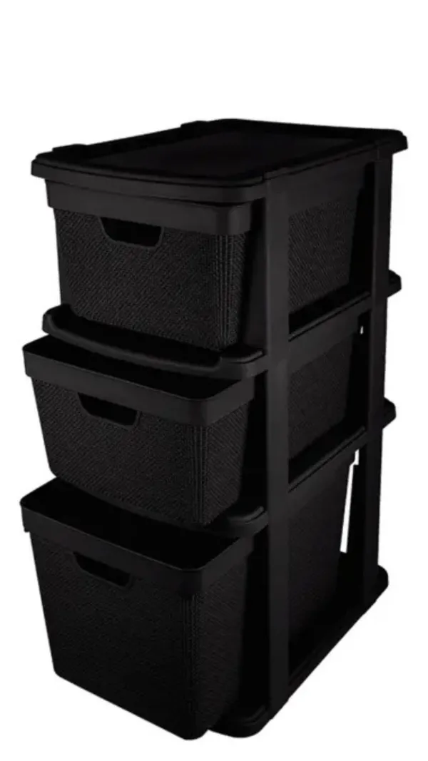 Gaveteiro de Chao Juta 3 Gavetas 22l/15 Preto