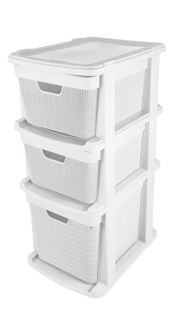 Gaveteiro de Chao Juta 3 Gavetas 22l/15l Branco