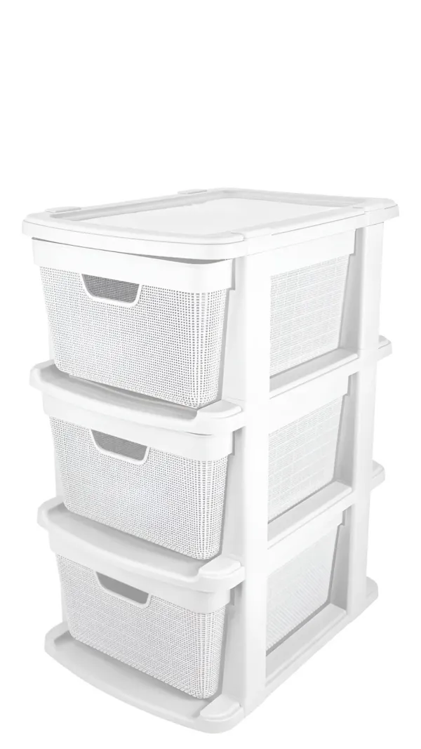 Gaveteiro de Chao Juta 3 Gavetas 15 Litros Branco