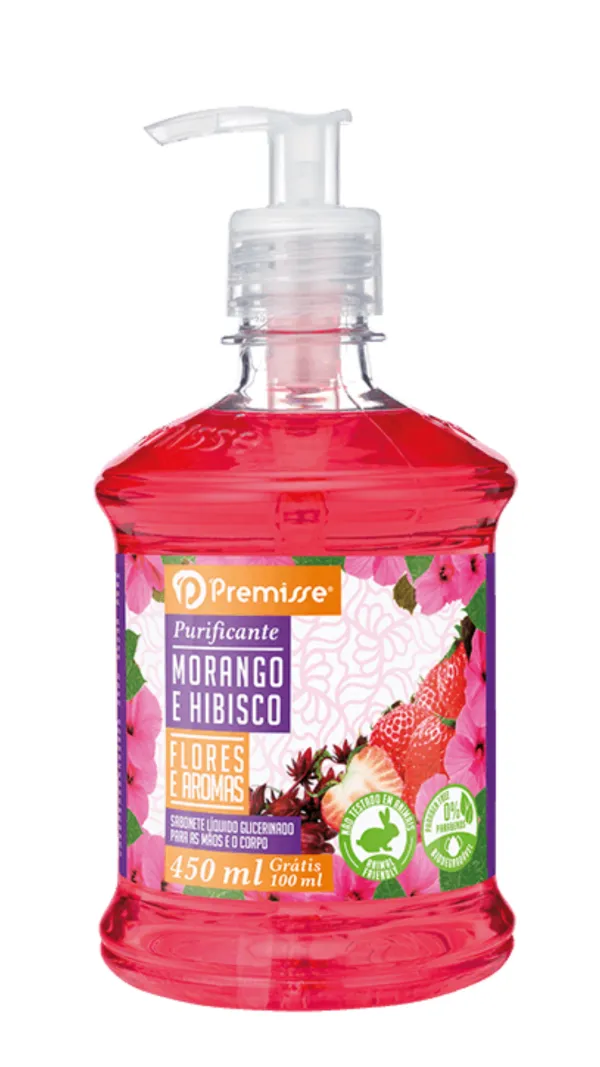 Sabonete Premisse Morango e Hibisco 450 ml